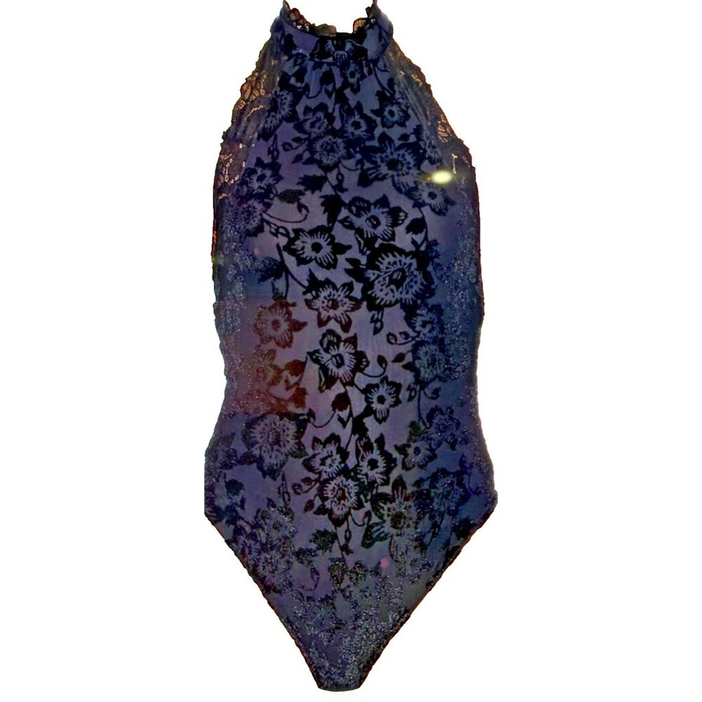 Free People Intimately Late Night Halter Top Bodysuit  SZ M